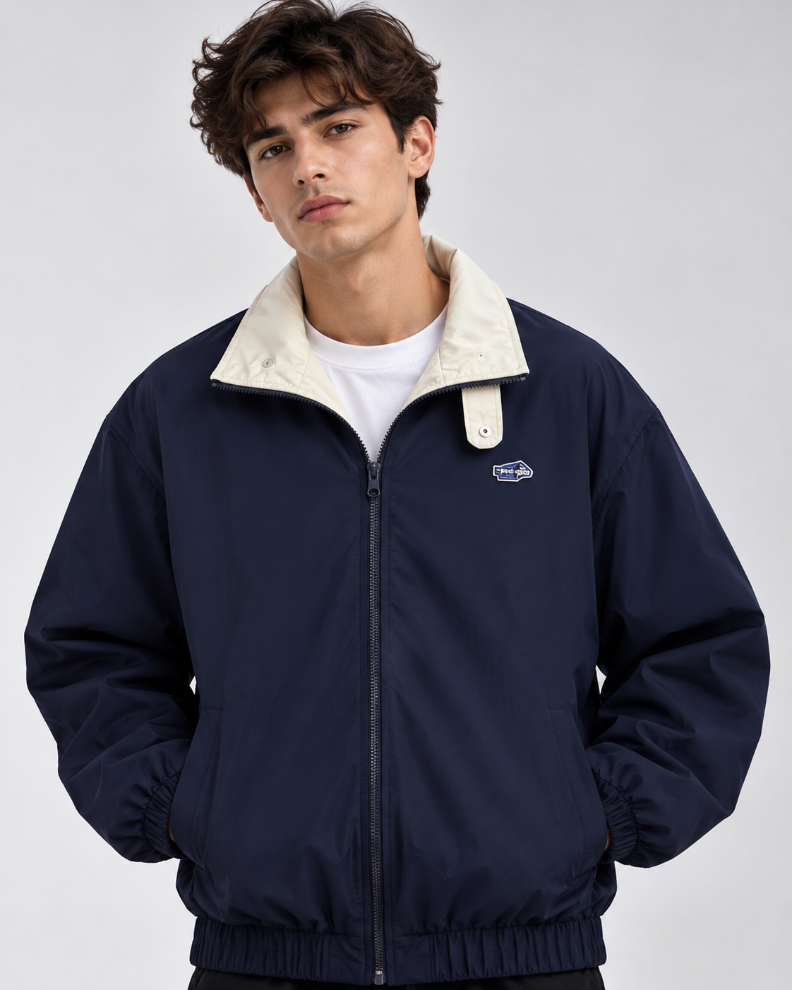 Giacca Uomo Stile Baseball Collo con Revers di Transizione