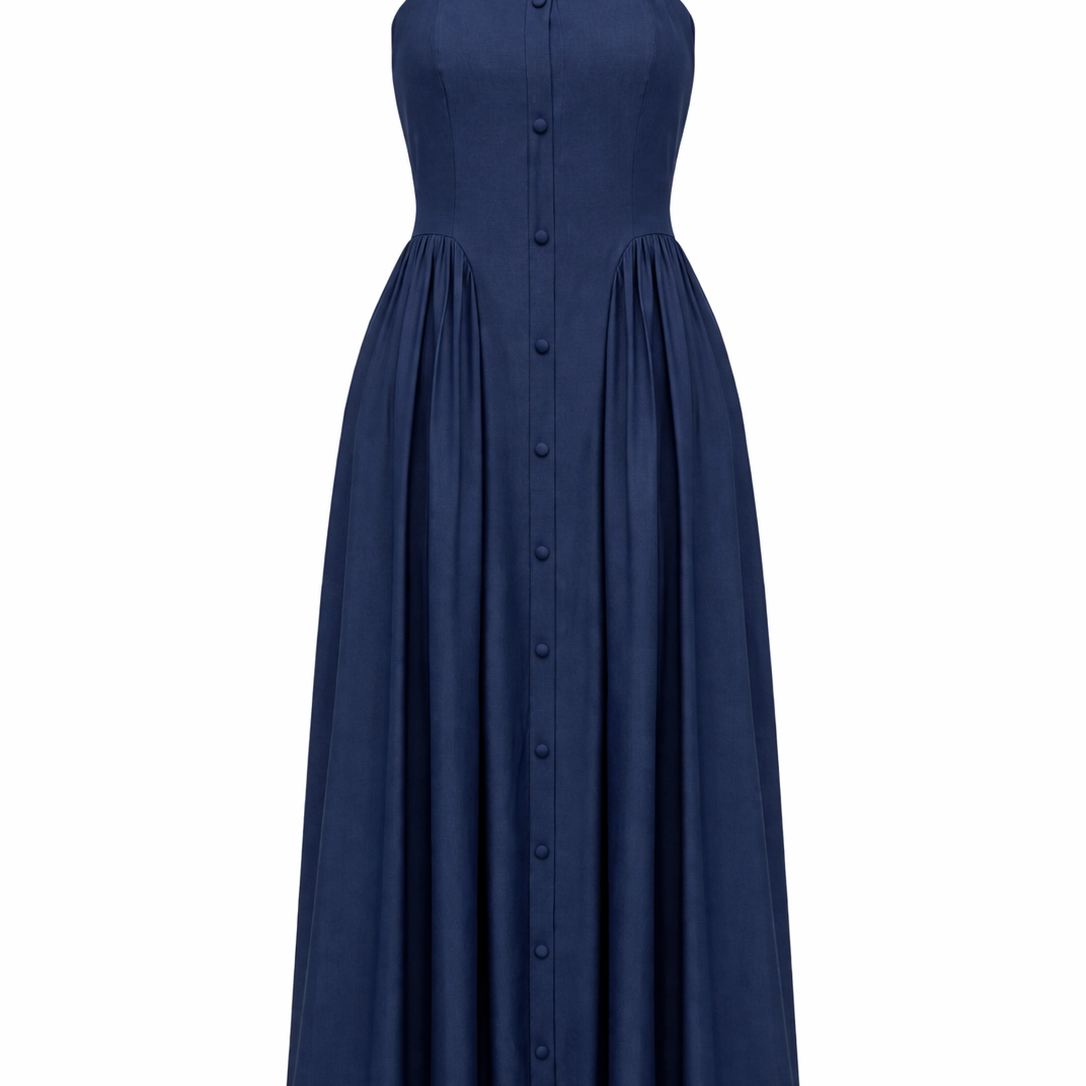 Abito Midi Donna con Spalline Estivo Leggero Comodo