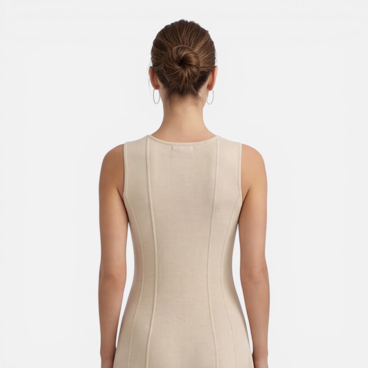 Abito Lungo Donna Cerimonia Plissettato Smanicato Elegante