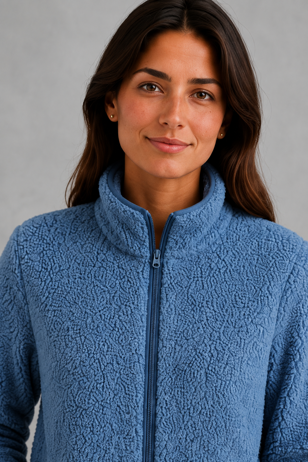 Giacca Donna in Sherpa Teddy con Zip Rilassata