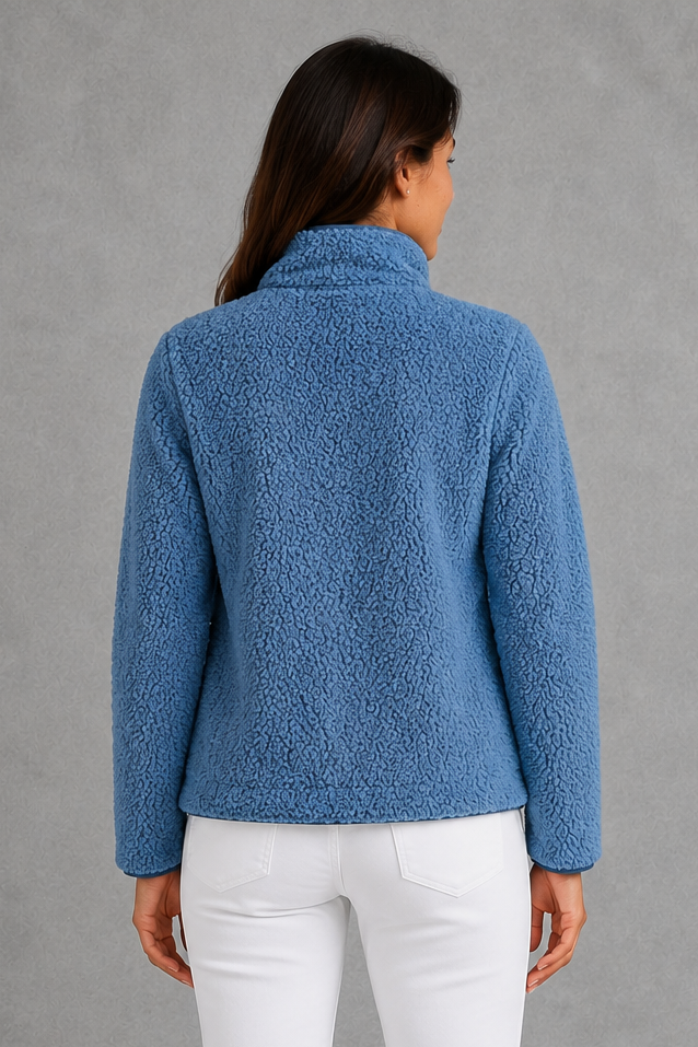 Giacca Donna in Sherpa Teddy con Zip Rilassata