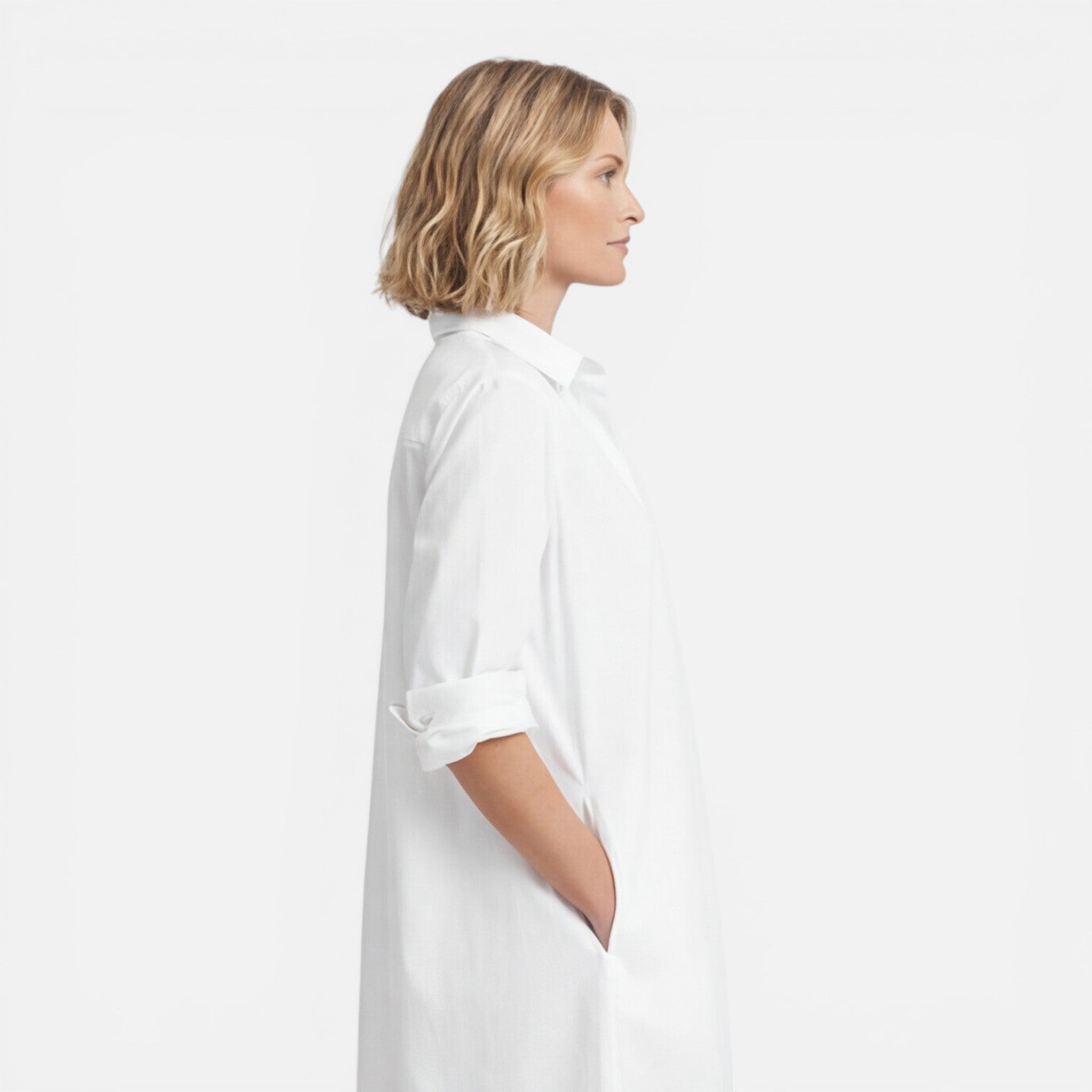 Abito Chemisier Donna Midi Leggero Comodo Ampio