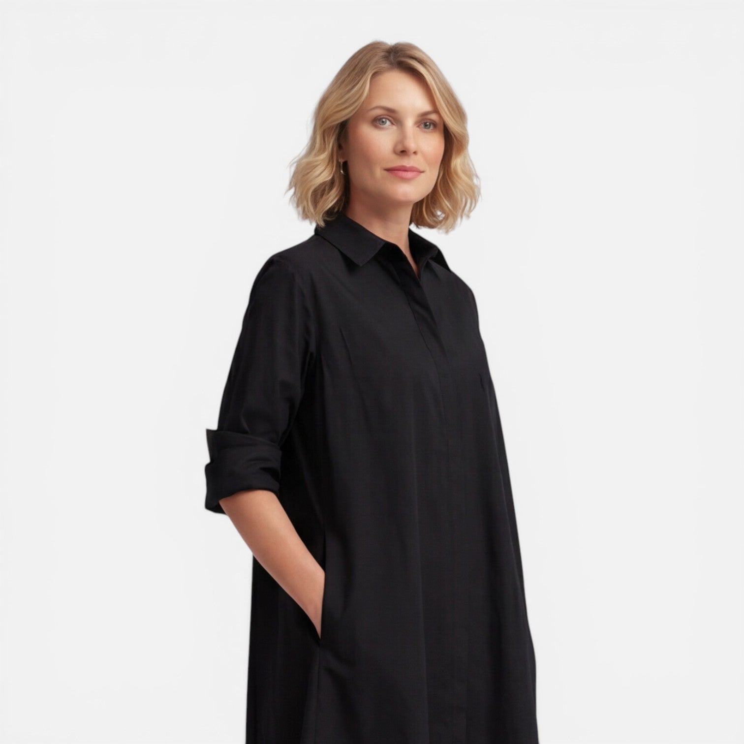 Abito Chemisier Donna Midi Leggero Comodo Ampio