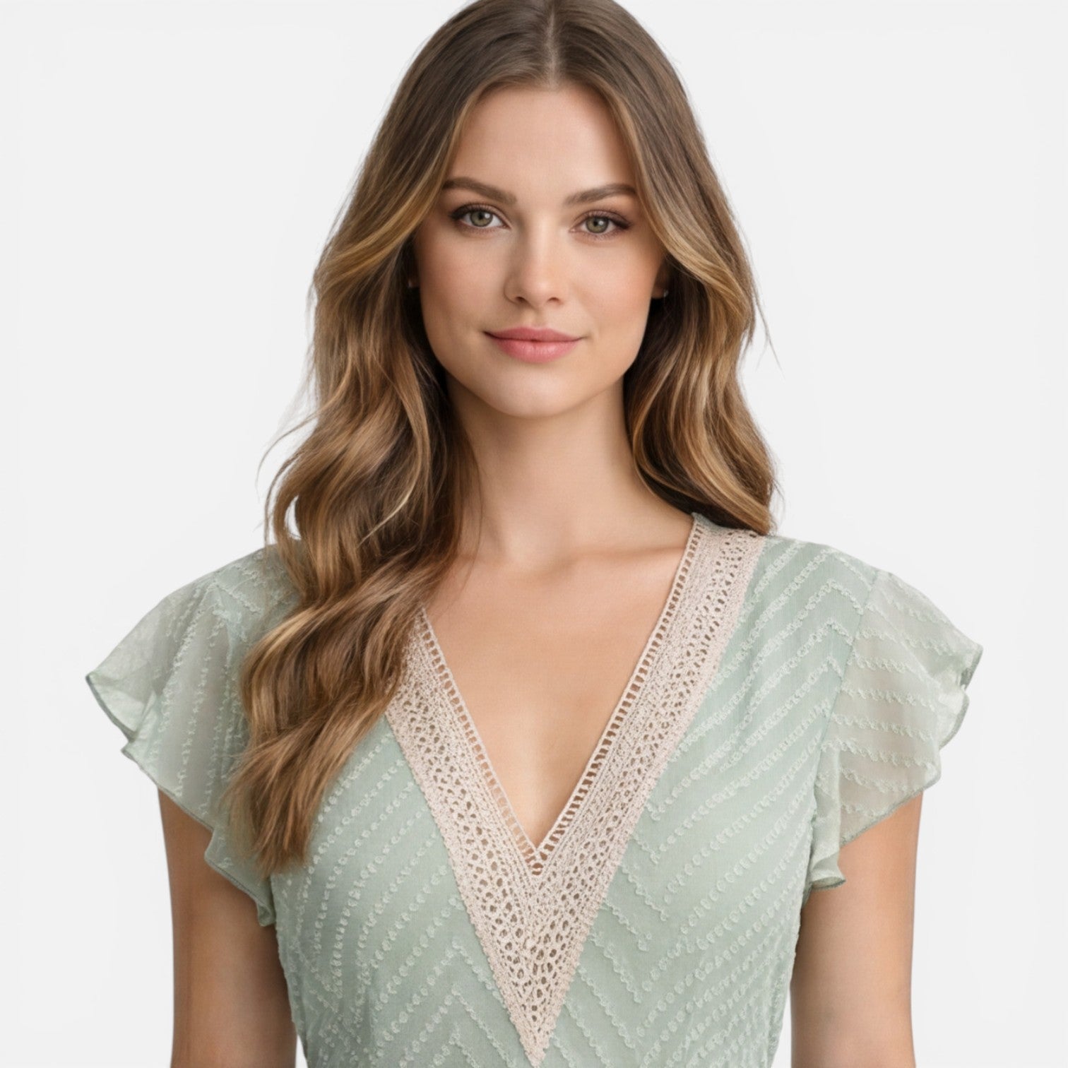 Abito Estivo Donna Scollo a V Linea A Pizzo