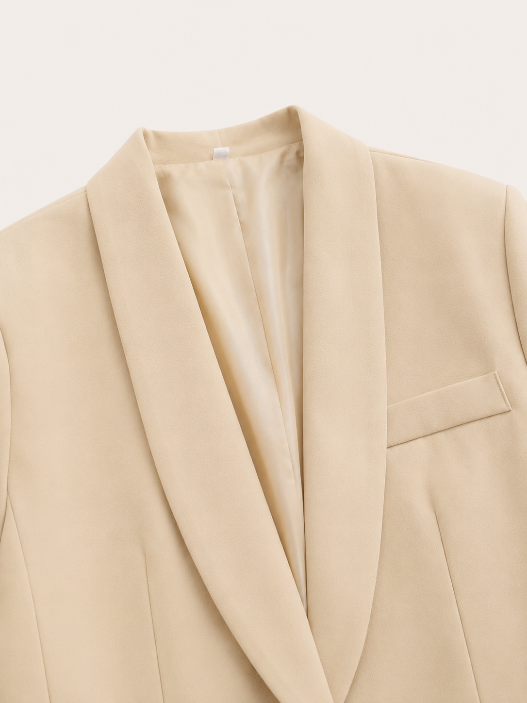 Tailleur Donna Blazer con Cintura Collo Scialle Gamba Ampia