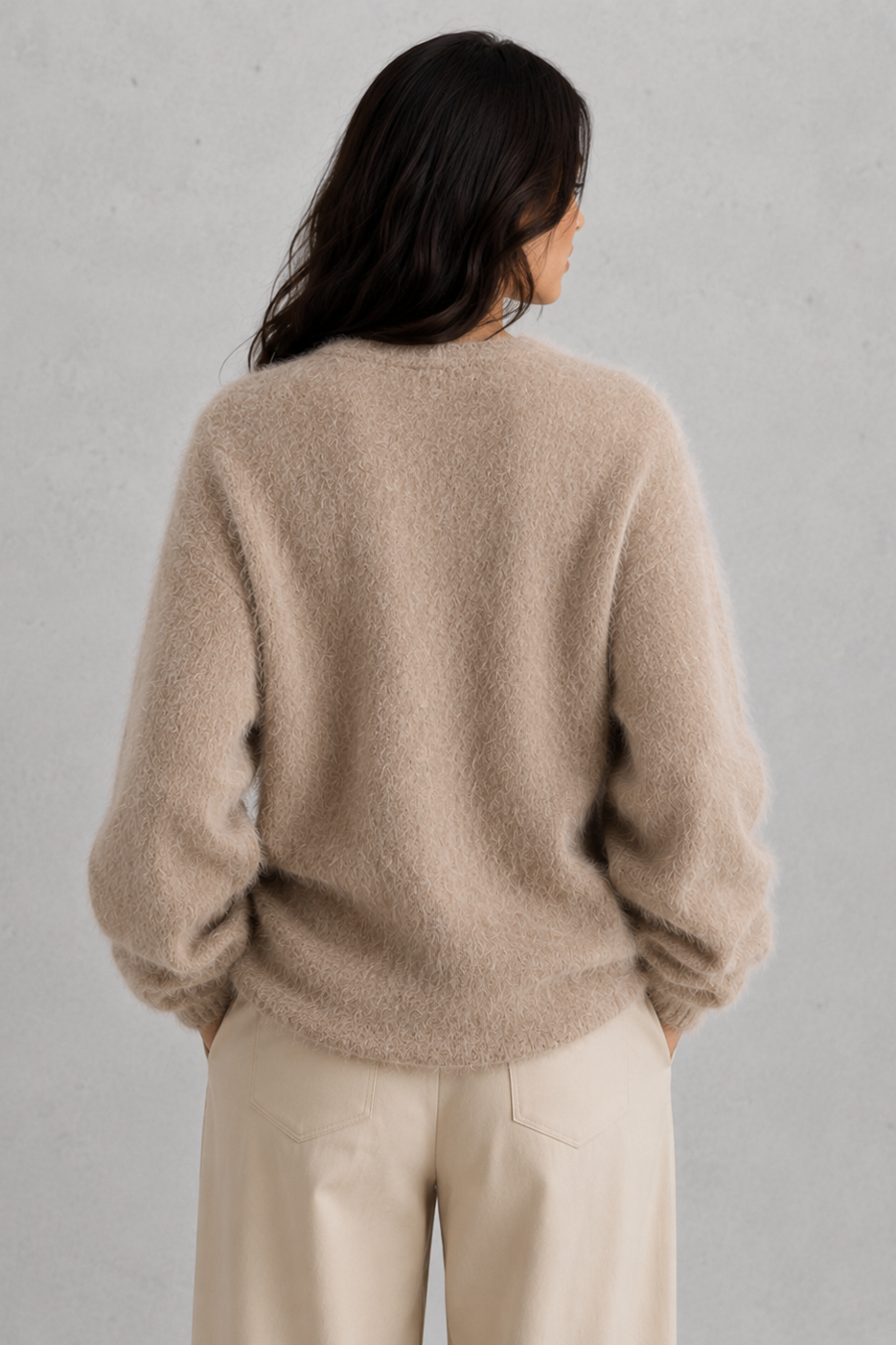 Cardigan Donna con Bottoni in Maglia Acrilica Morbida Rilassato
