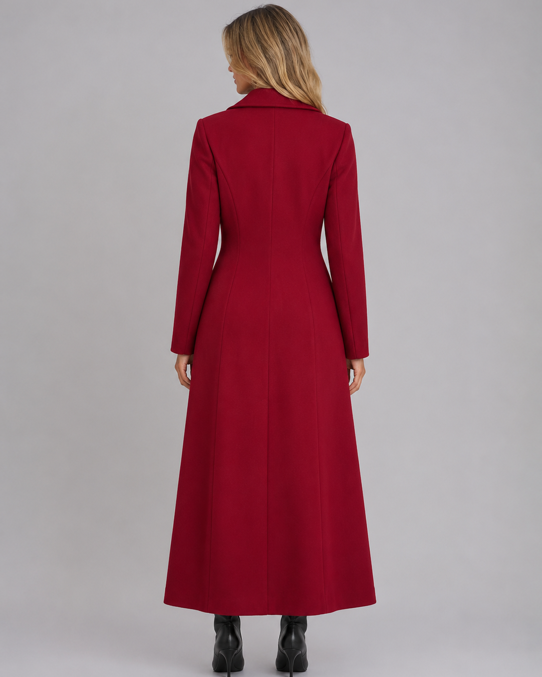 Cappotto Donna Lungo Doppiopetto Vita Definita Elegante