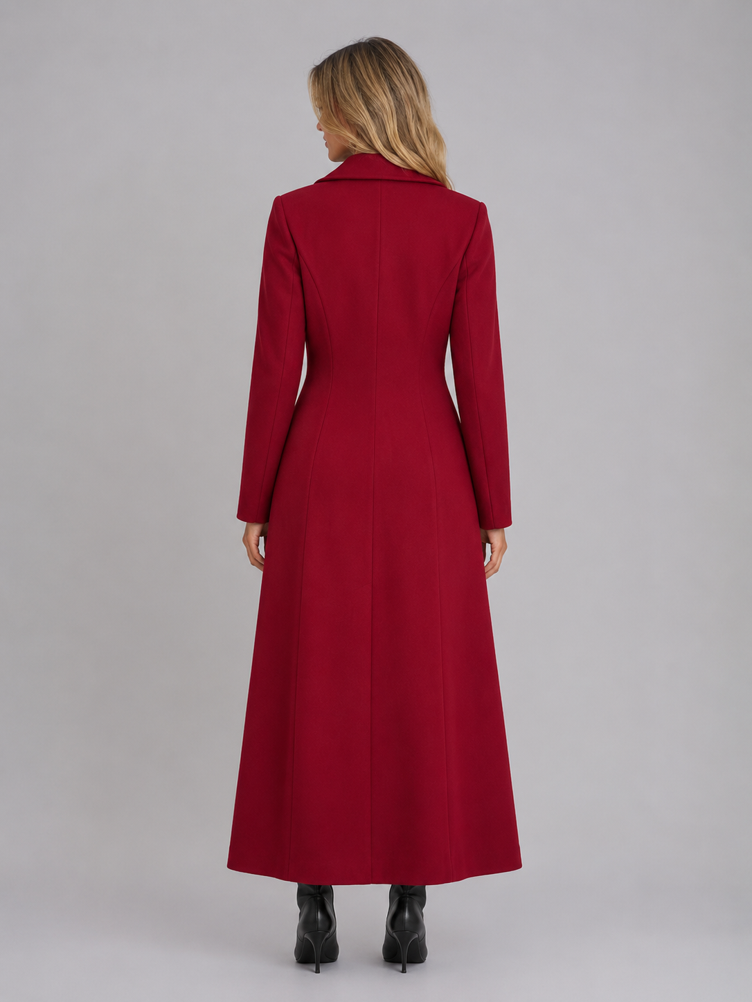 Cappotto Donna Lungo Doppiopetto Vita Definita Elegante