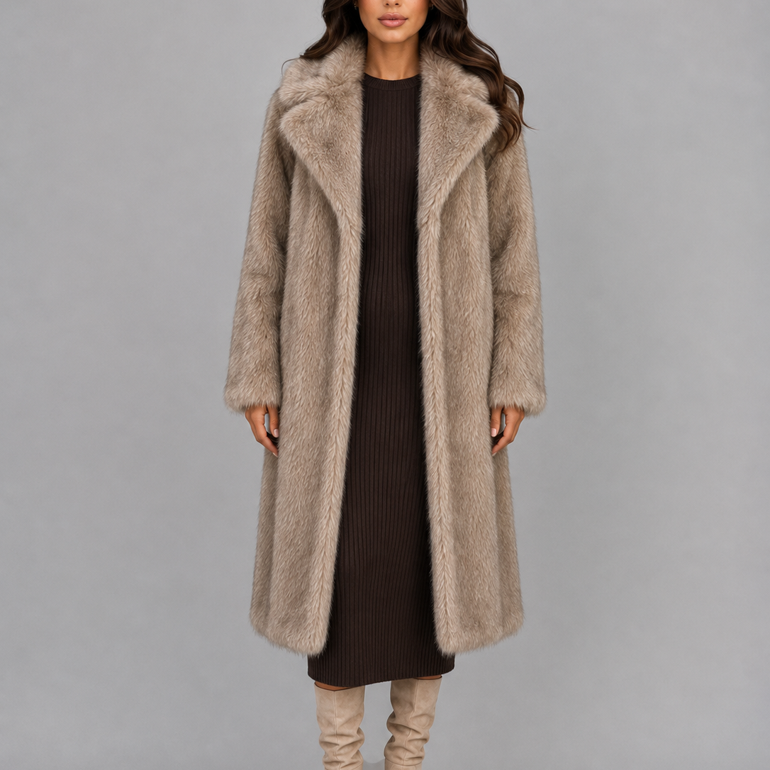 Cappotto Donna in Pelliccia Sintetica Lungo Oversize