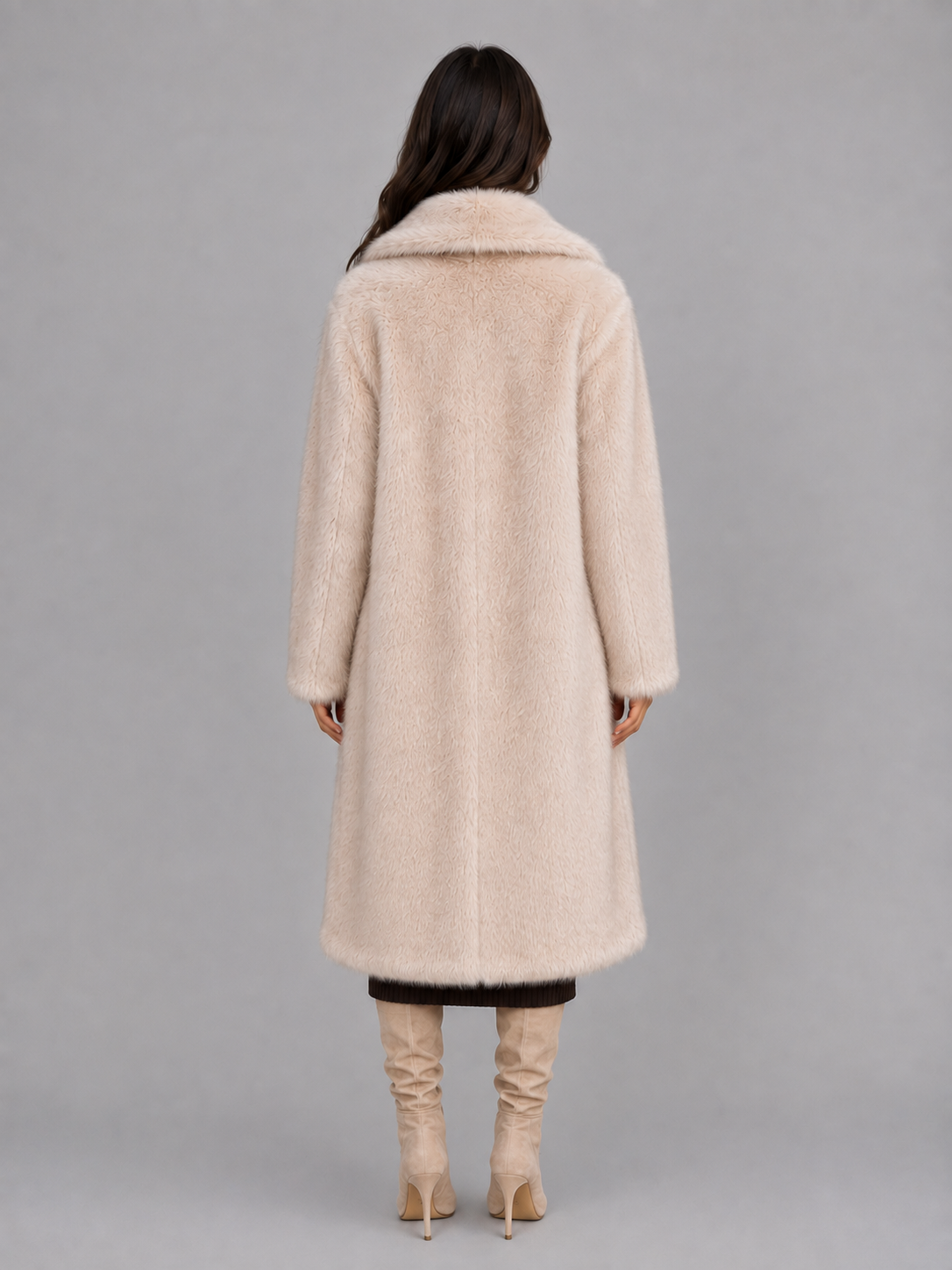 Cappotto Donna in Pelliccia Sintetica Lungo Oversize