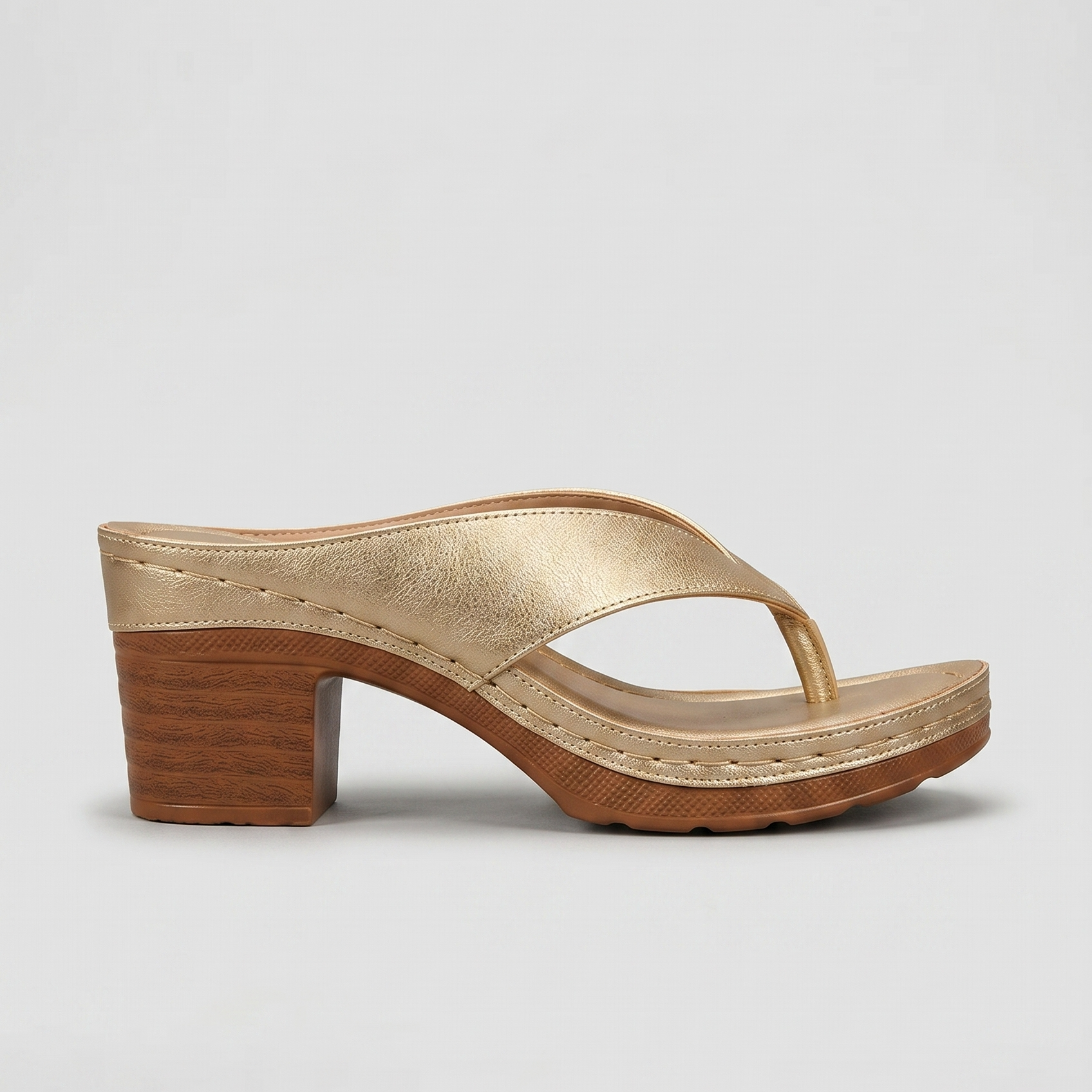 Sandali Donna Infradito con Platform e Tacco a Blocco