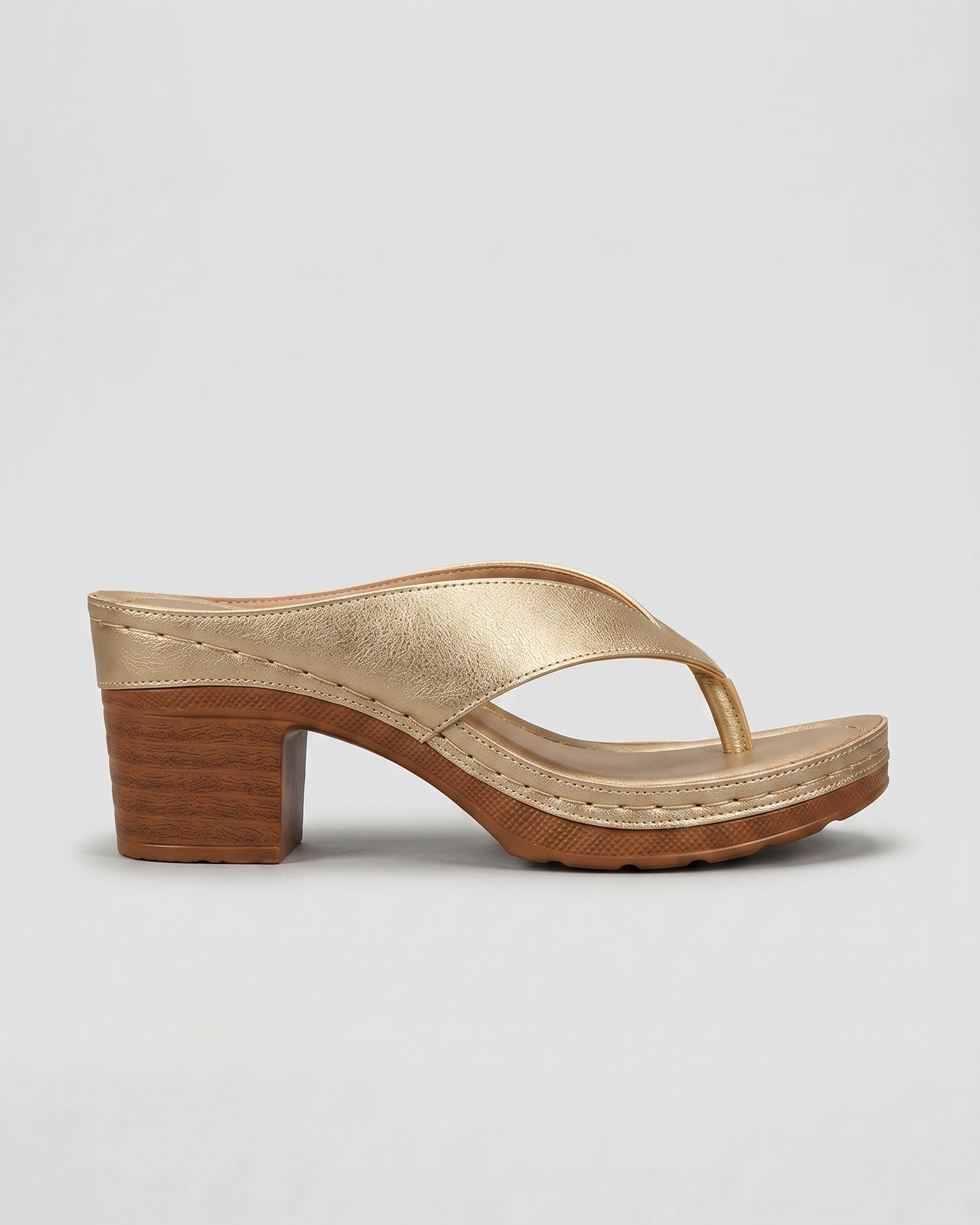 Sandali Donna Infradito con Platform e Tacco a Blocco