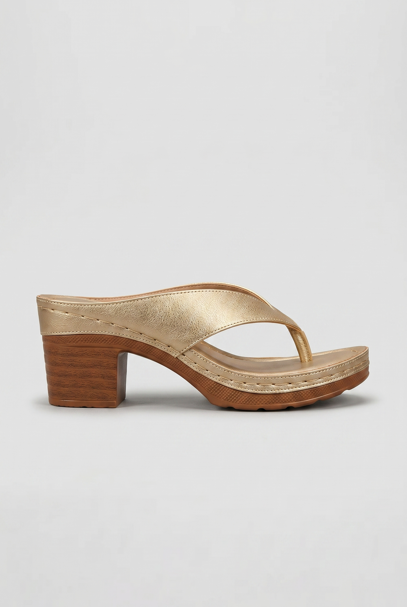 Sandali Donna Infradito con Platform e Tacco a Blocco