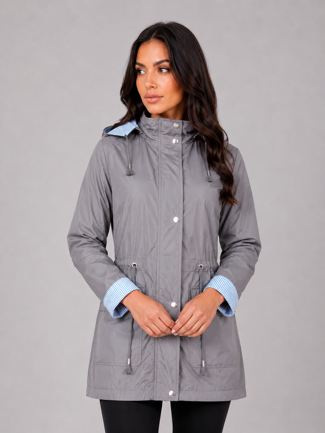Giacca Impermeabile Donna Leggera con Cappuccio Antipioggia