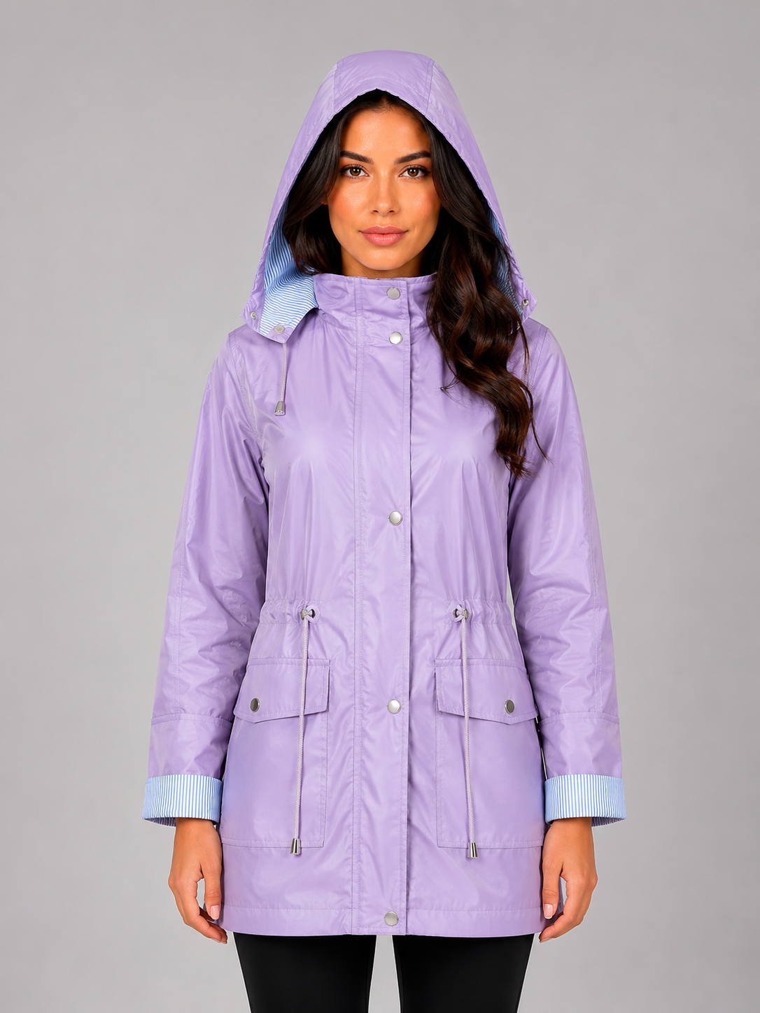 Giacca Impermeabile Donna Leggera con Cappuccio Antipioggia