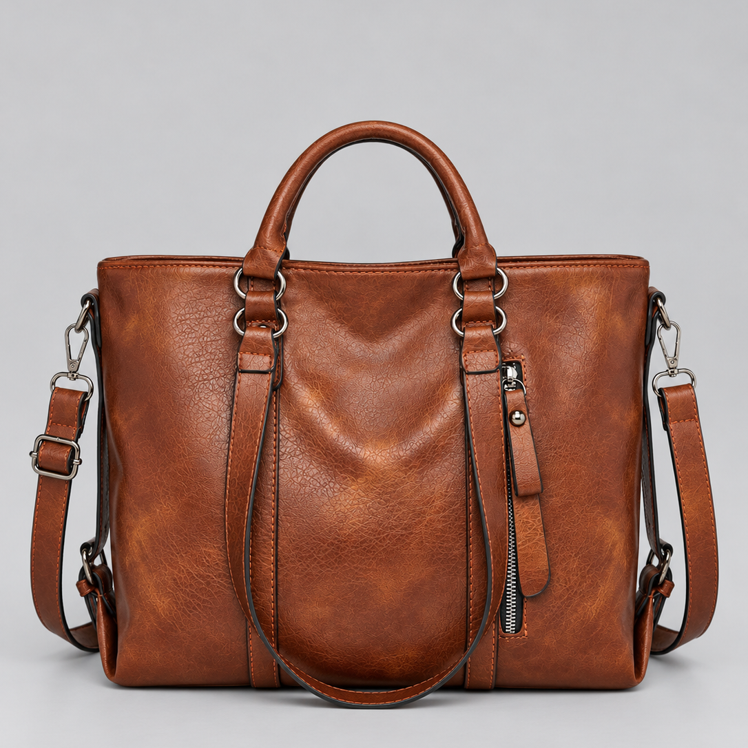 Borsa Tote Donna Grande Effetto Pelle a Spalla e Tracolla
