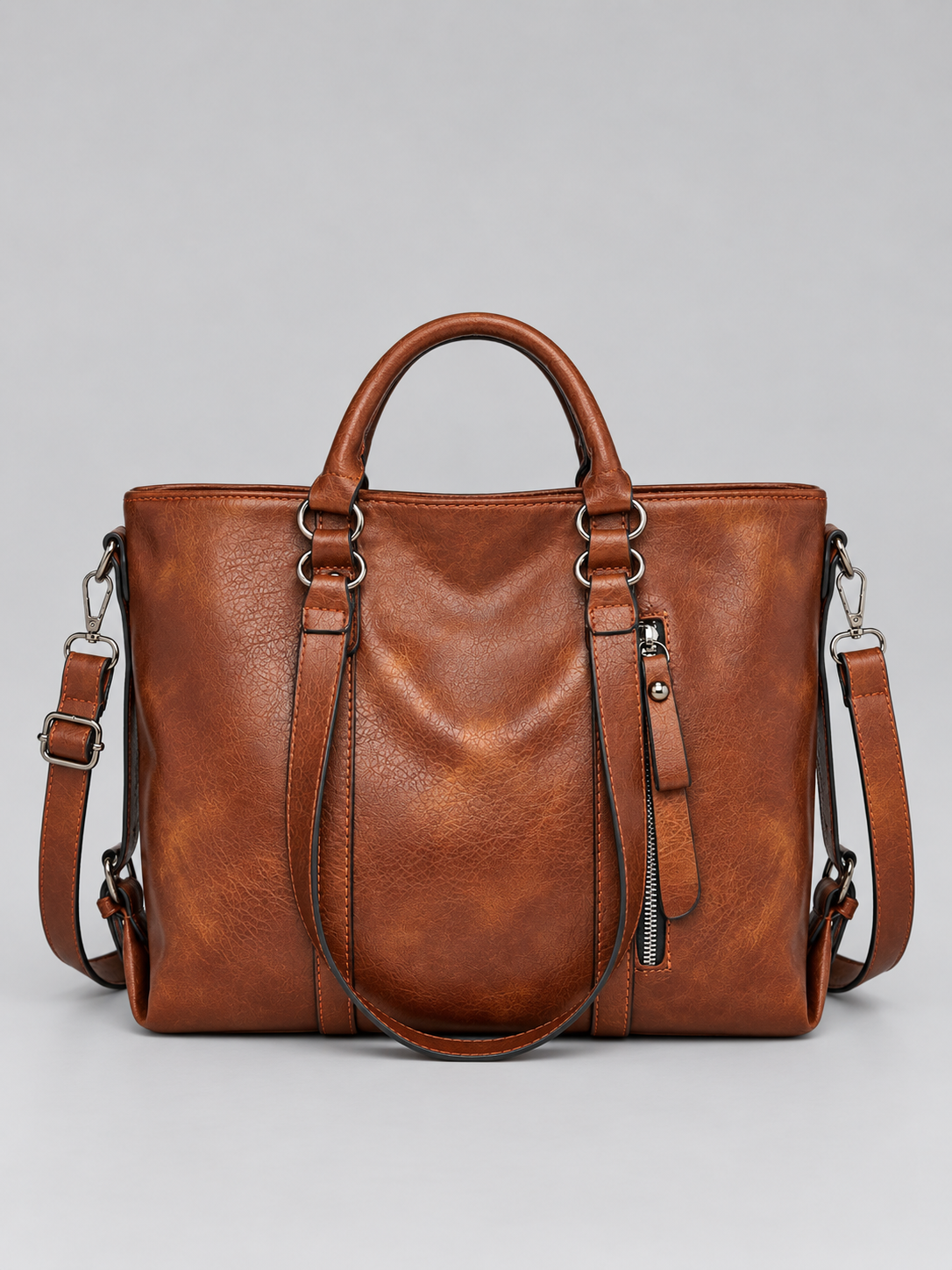 Borsa Tote Donna Grande Effetto Pelle a Spalla e Tracolla