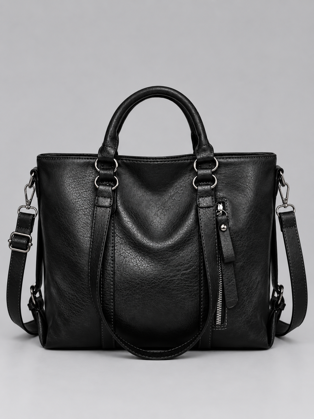 Borsa Tote Donna Grande Effetto Pelle a Spalla e Tracolla
