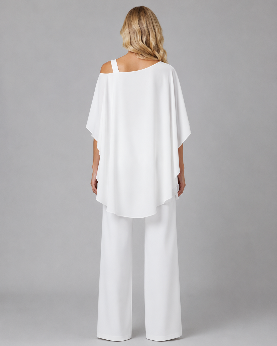 Completo Donna in Chiffon a Strati Top Fluido e Pantaloni