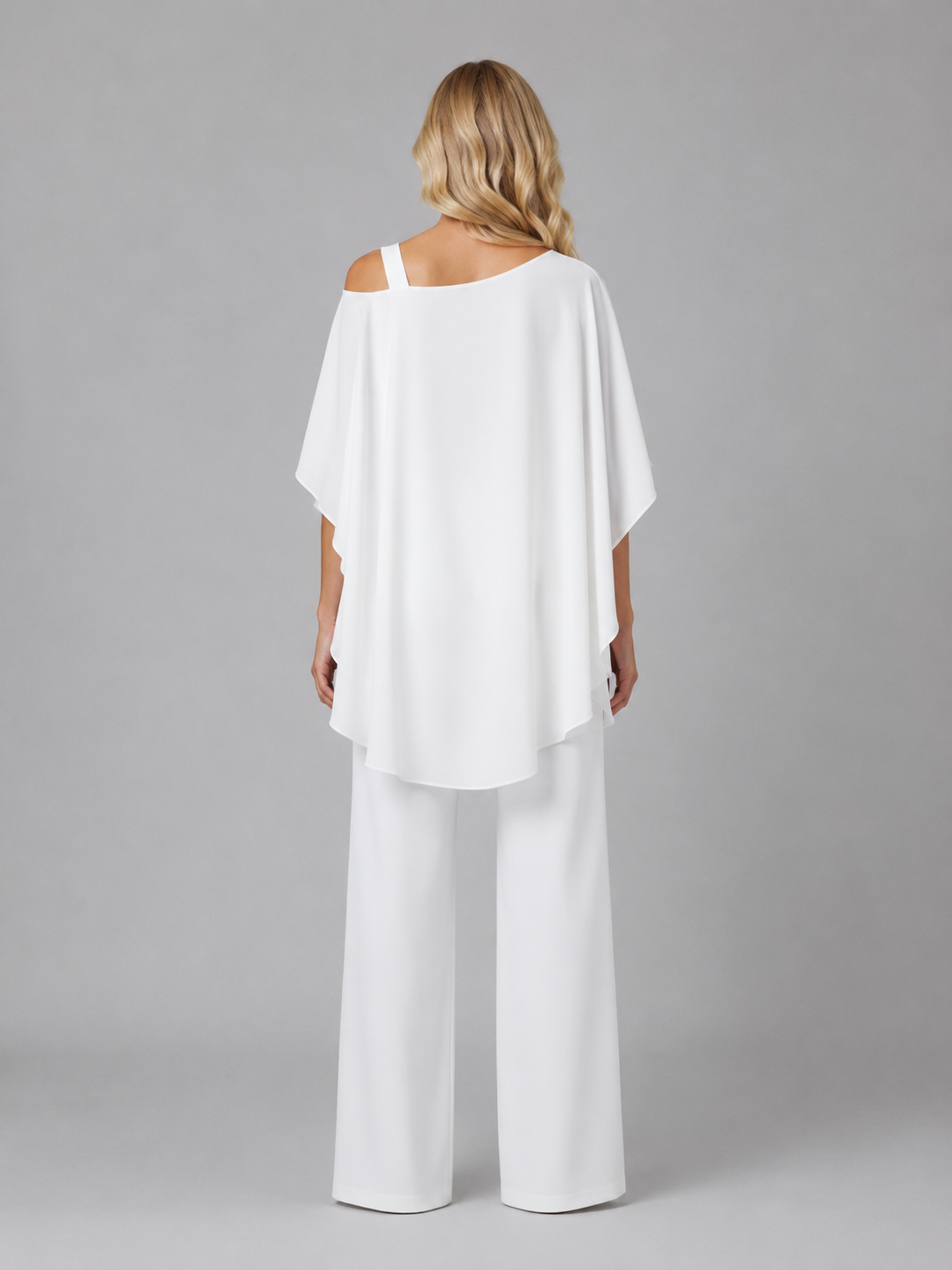 Completo Donna in Chiffon a Strati Top Fluido e Pantaloni