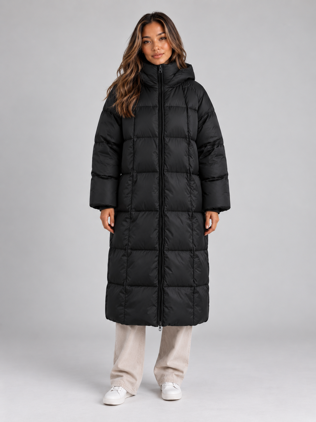 Cappotto Donna Invernale Imbottito Lungo Cappuccio Generoso