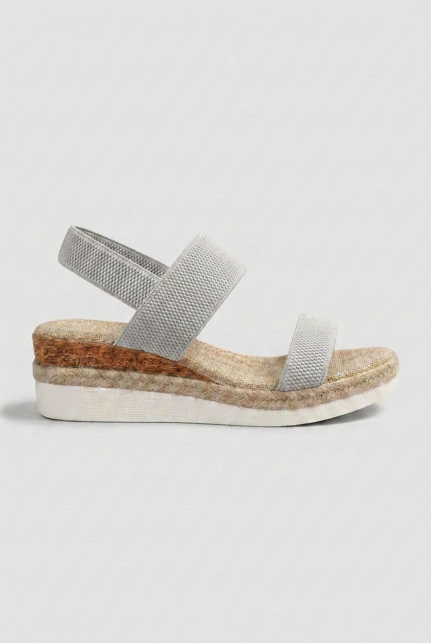 Sandali Donna con Zeppa Punta Aperta Cinturini