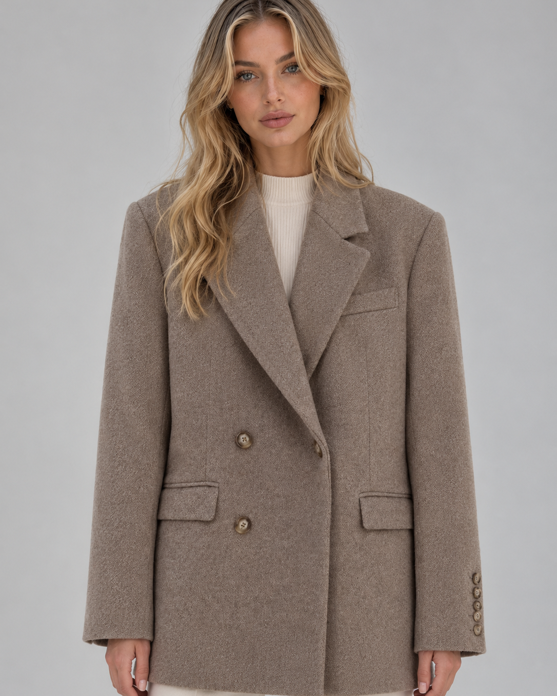 Blazer Donna Doppiopetto Oversize Lungo Sartoriale