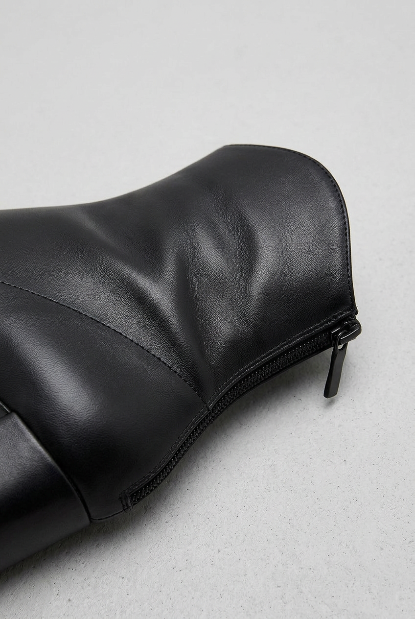 Tronchetti Donna Punta Affusolata Tacco a Blocco Zip