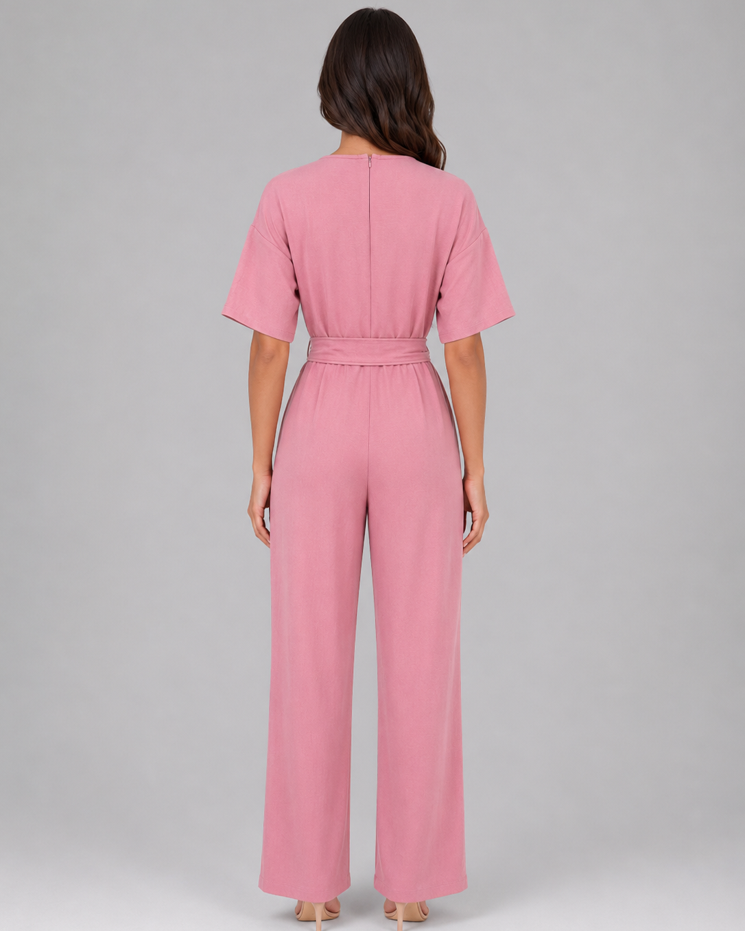 Tuta Donna Casual Gamba Ampia con Cintura in Vita Comoda