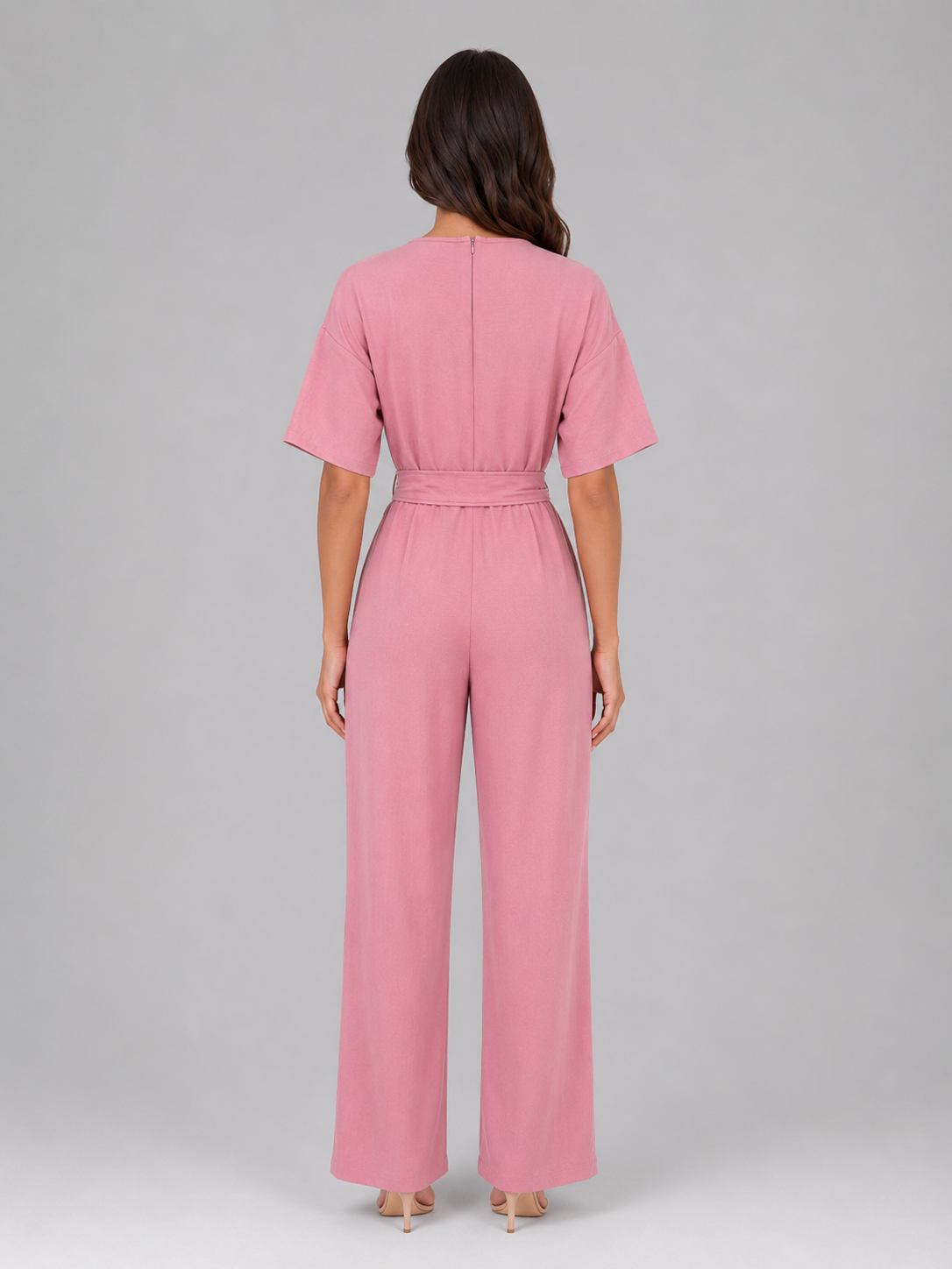 Tuta Donna Casual Gamba Ampia con Cintura in Vita Comoda