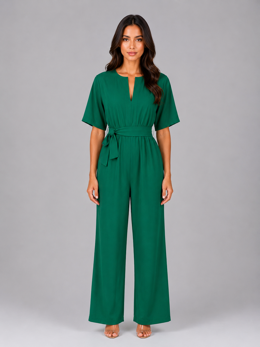 Tuta Donna Casual Gamba Ampia con Cintura in Vita Comoda