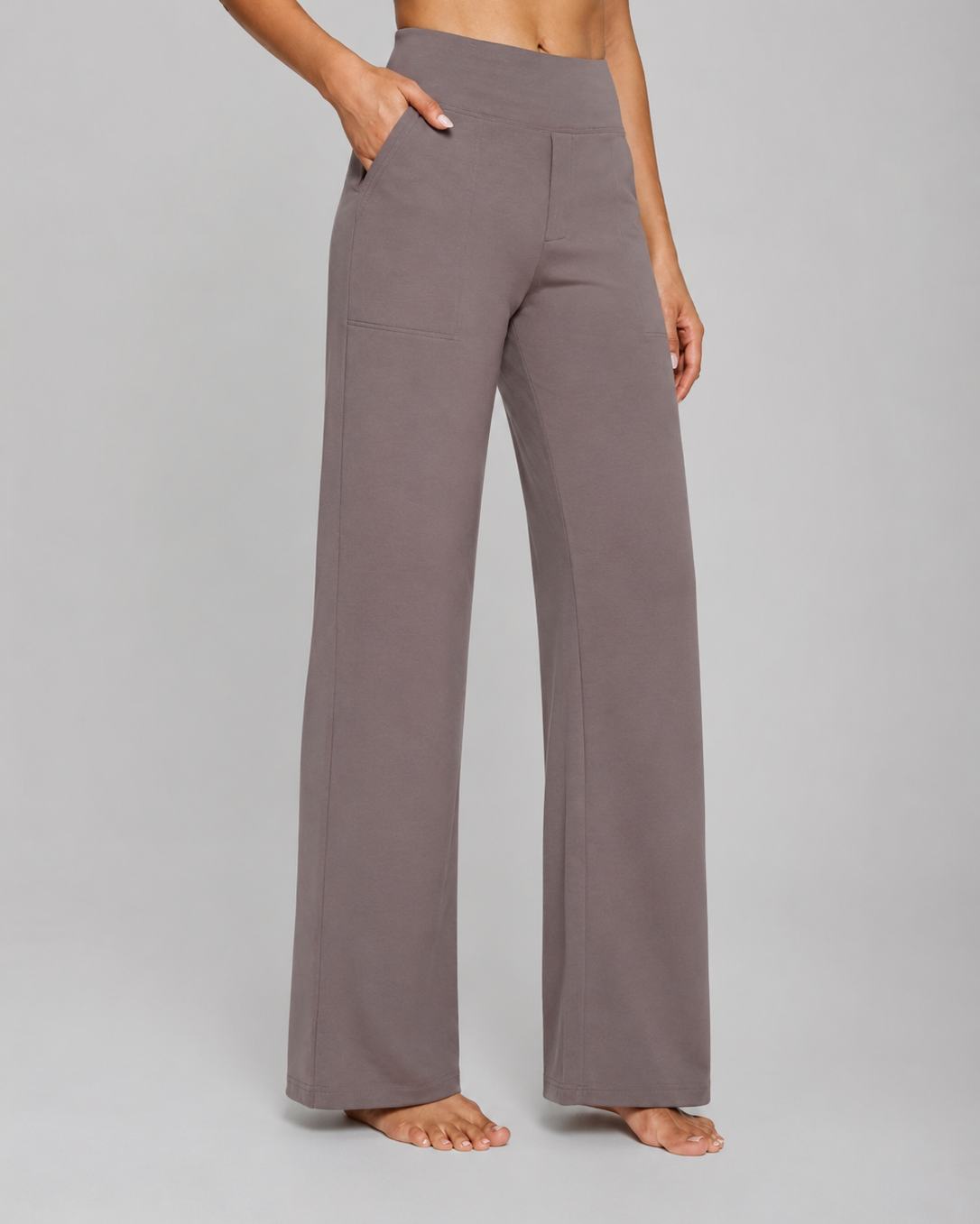 Pantaloni Donna Elasticizzati Gamba Dritta Vita Alta Comodi