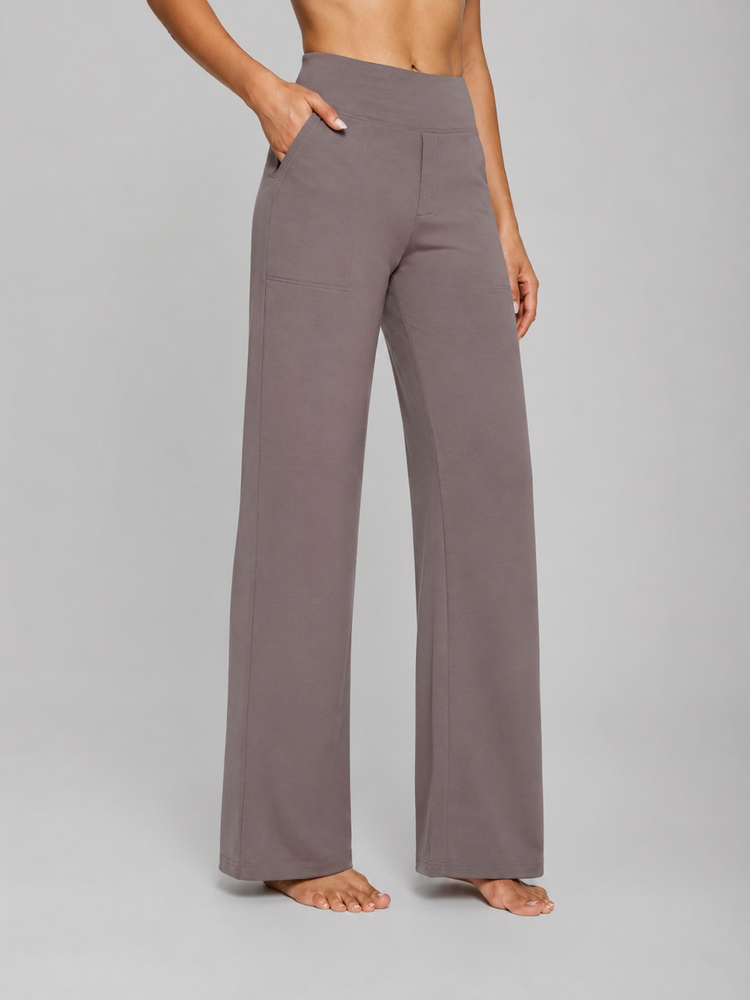 Pantaloni Donna Elasticizzati Gamba Dritta Vita Alta Comodi