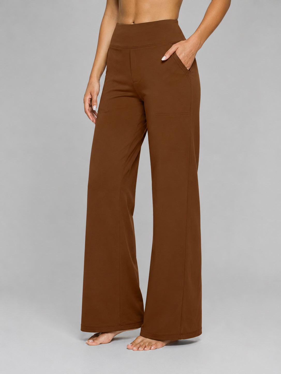 Pantaloni Donna Elasticizzati Gamba Dritta Vita Alta Comodi