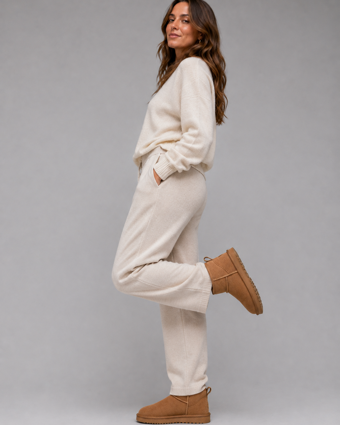 Stivaletti Donna in Camoscio con Shearling Naturale
