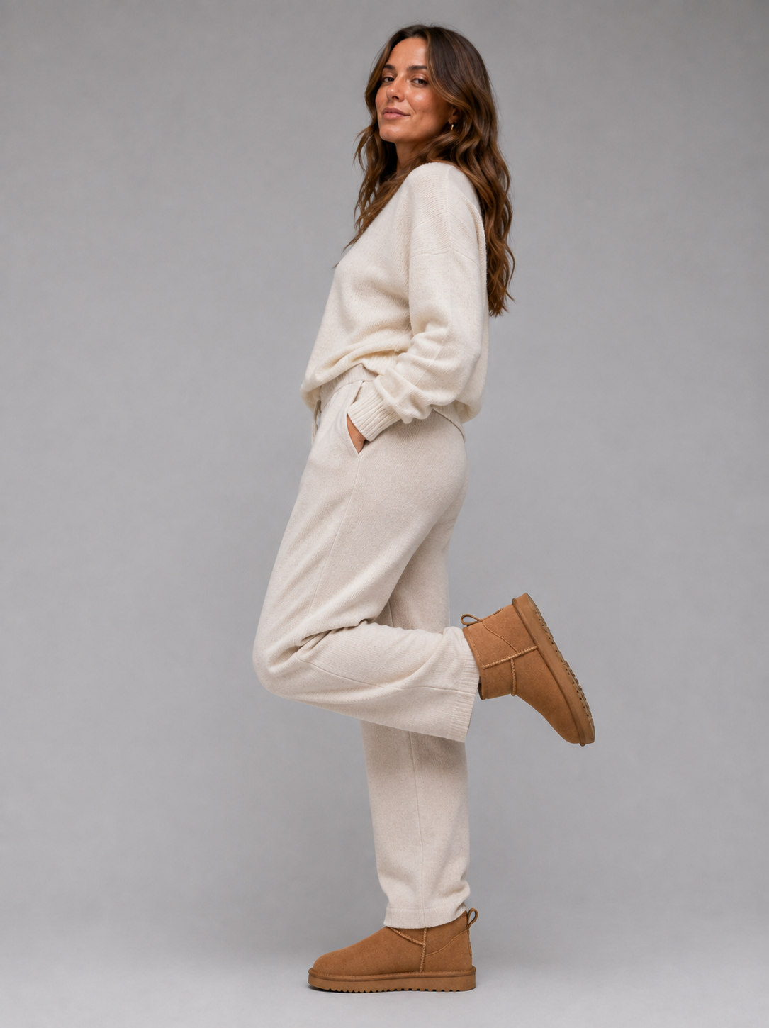Stivaletti Donna in Camoscio con Shearling Naturale