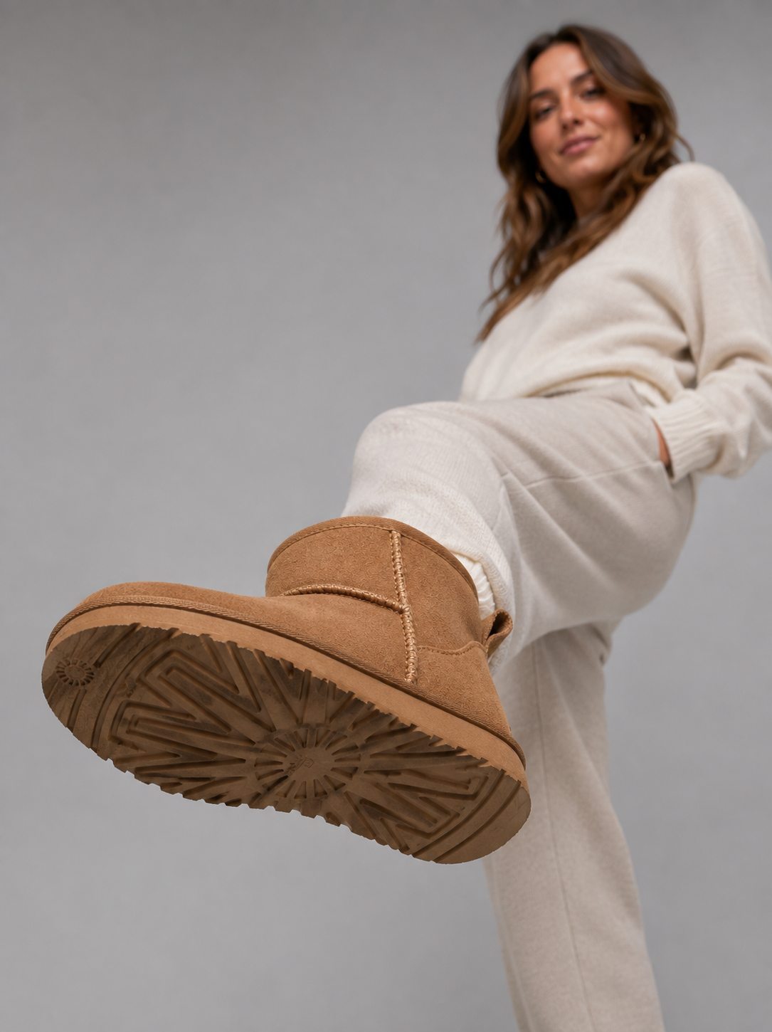 Stivaletti Donna in Camoscio con Shearling Naturale