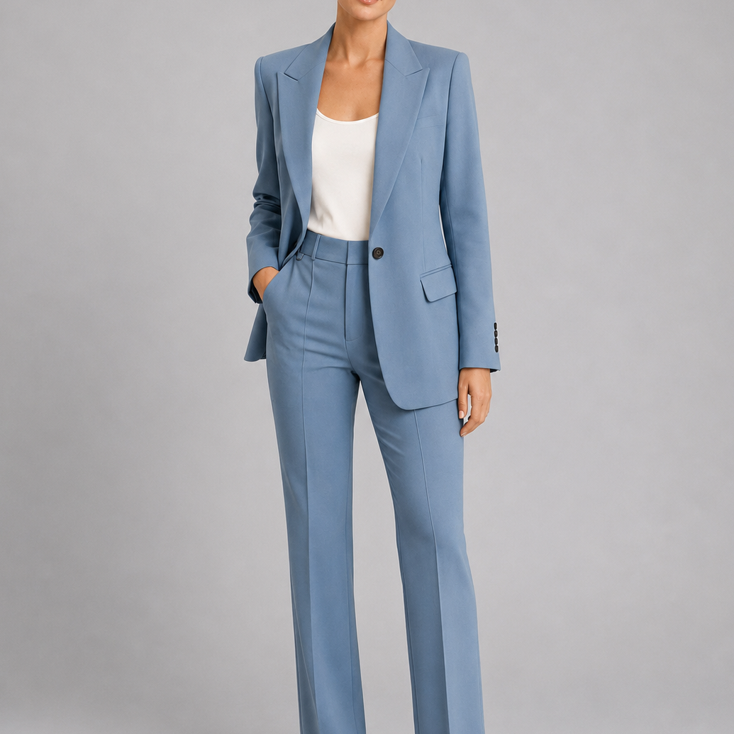 Tailleur Donna Blazer e Pantaloni Vita Alta Strutturato