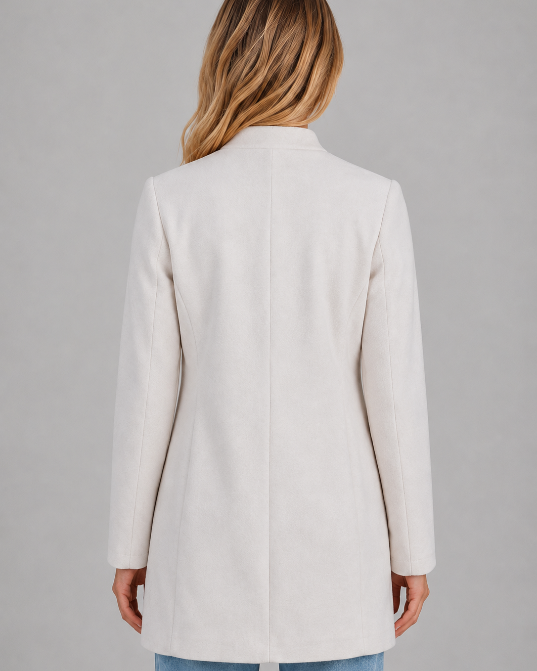 Cappotto Donna Sartoriale Lungo con Bottoni Coperti