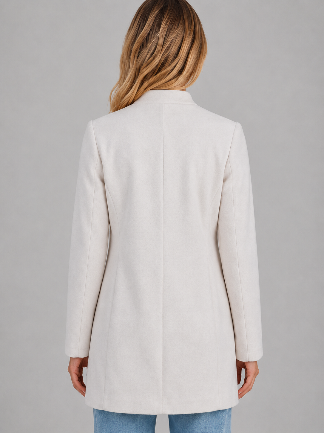 Cappotto Donna Sartoriale Lungo con Bottoni Coperti