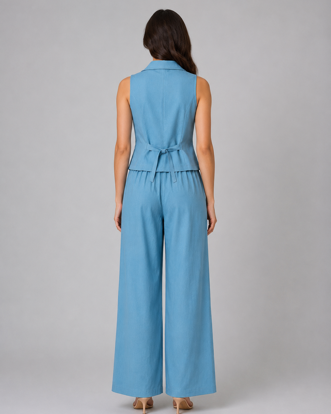 Completo Donna Gilet e Pantaloni Palazzo Smart Elegante