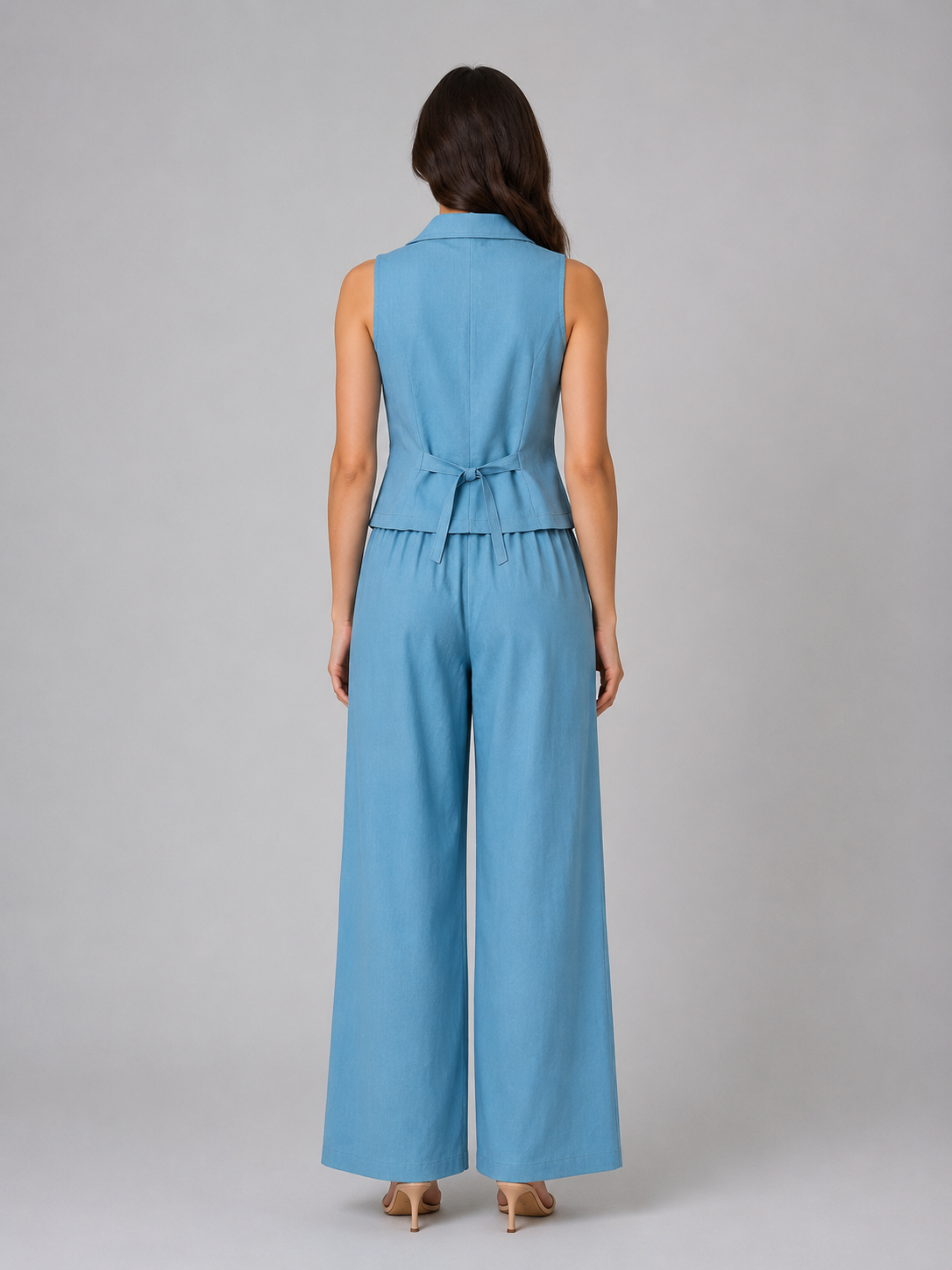 Completo Donna Gilet e Pantaloni Palazzo Smart Elegante