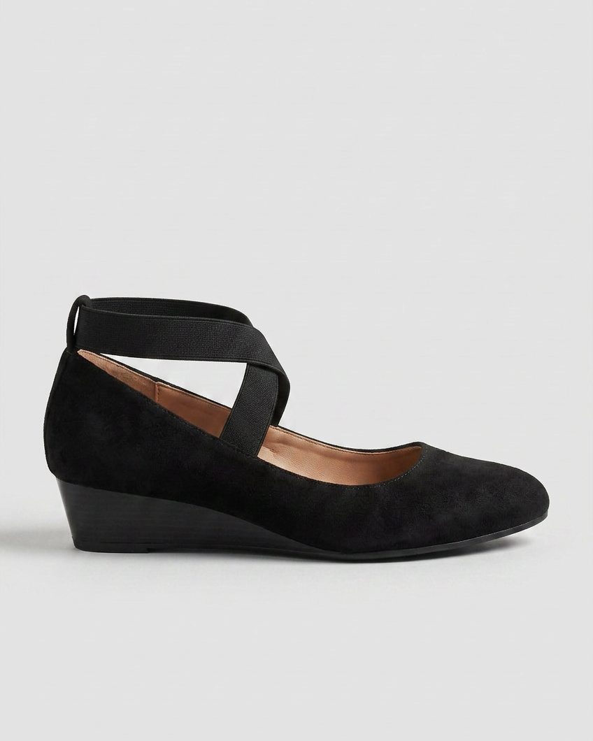 Sandali Donna con Zeppa Cinturini Incrociati Slip-On