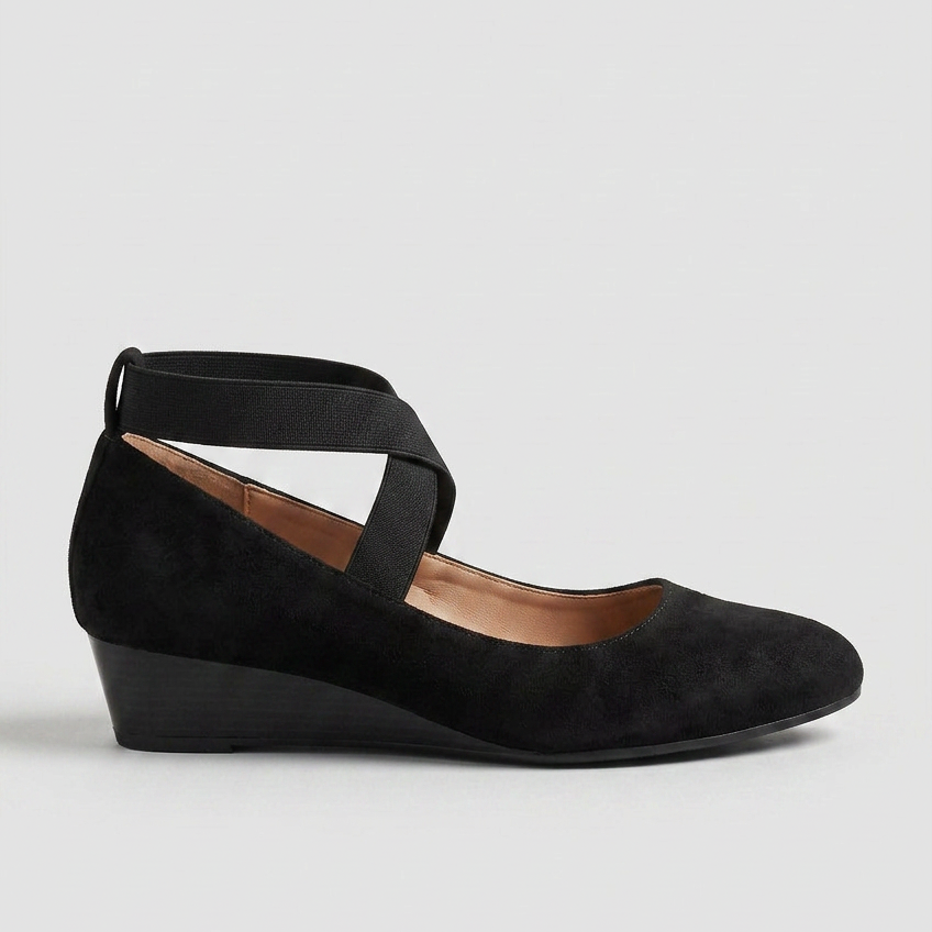 Sandali Donna con Zeppa Cinturini Incrociati Slip-On