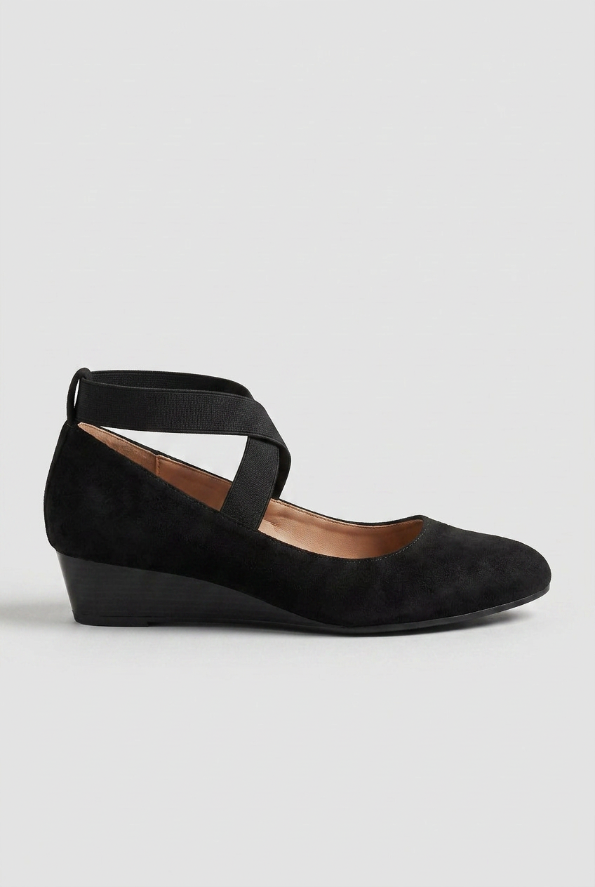 Sandali Donna con Zeppa Cinturini Incrociati Slip-On