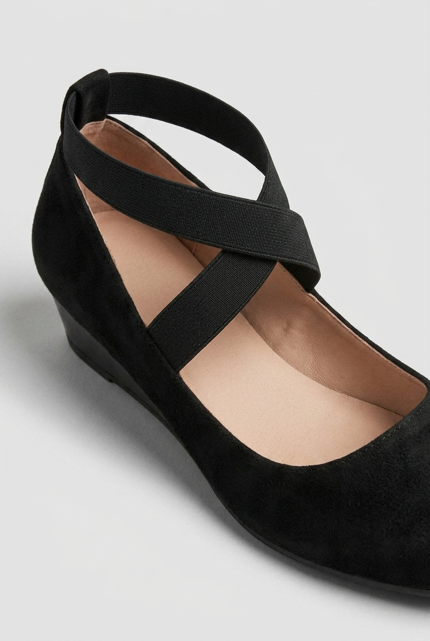 Sandali Donna con Zeppa Cinturini Incrociati Slip-On
