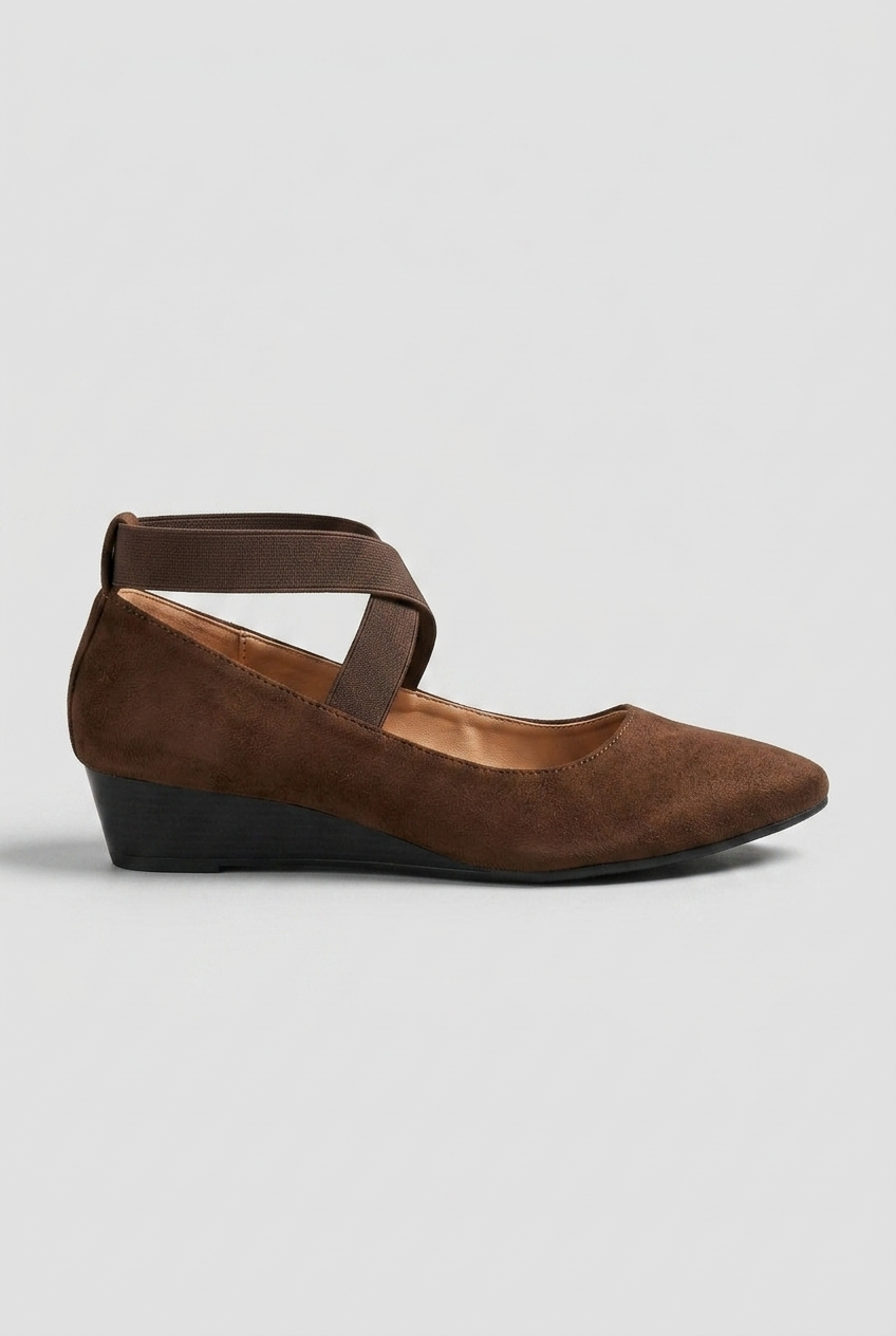 Sandali Donna con Zeppa Cinturini Incrociati Slip-On