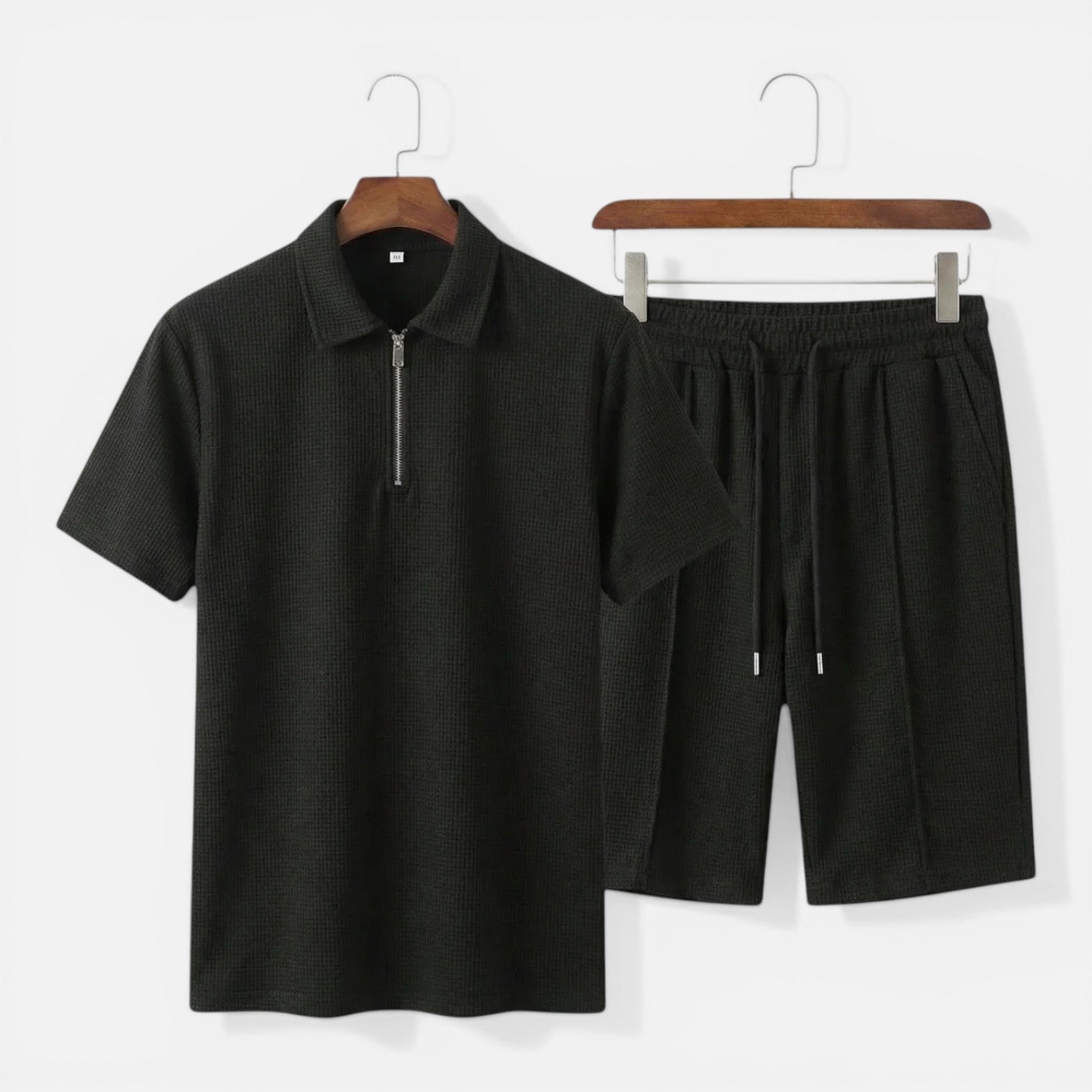 Completo Uomo Polo con Zip e Pantaloncini Estivo Coordinato