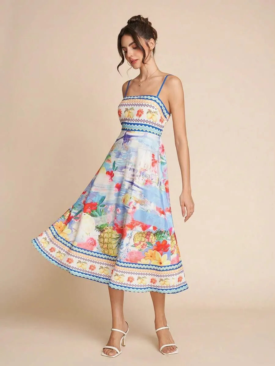 Aurazio Vestito Midi Floreale per Donna