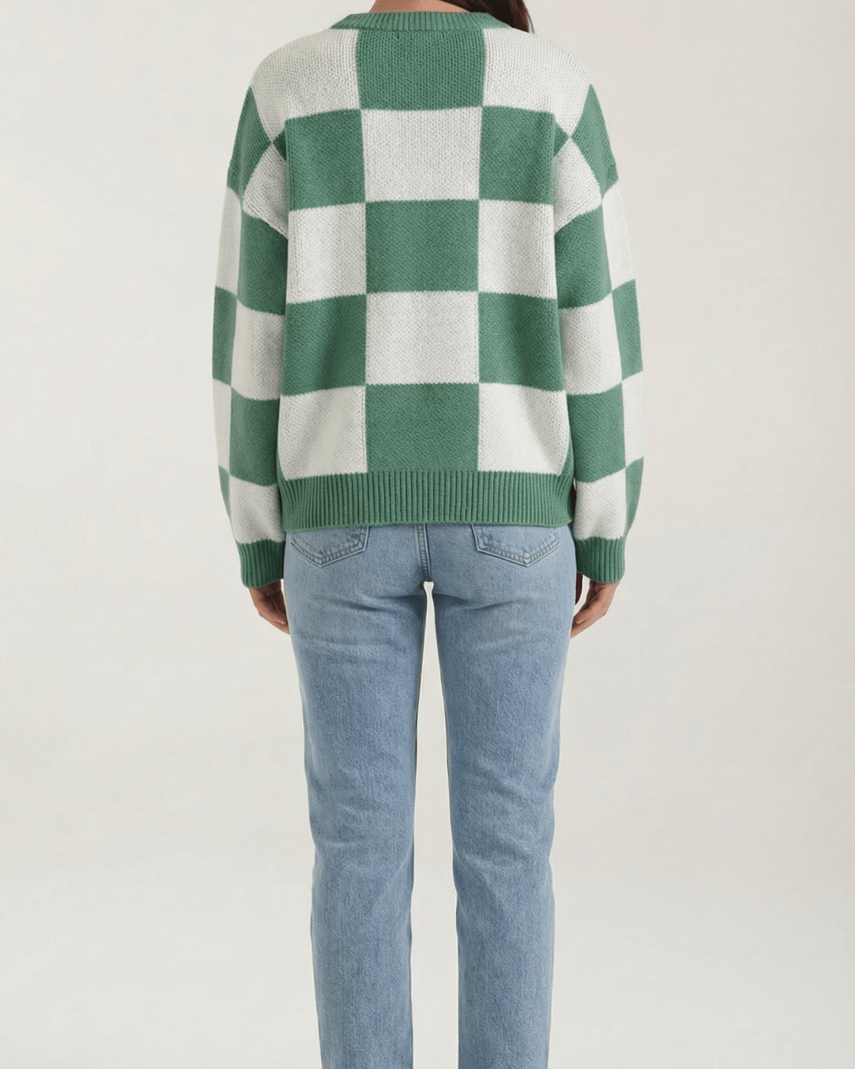 Aurazio Maglione a Quadri Checkered da Donna